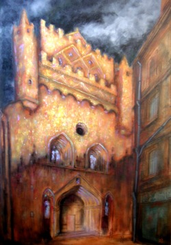 Toulouse : église du Taur par temps d'orage, oil on canvas, 70x100cm