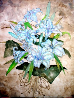 lilies, oil on canvas, 146x114cm